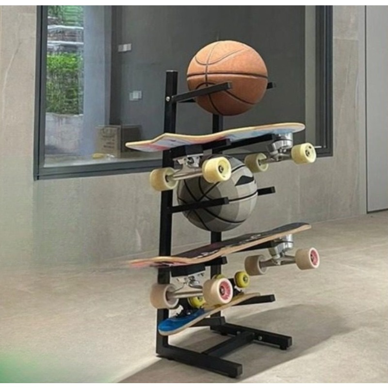 Sports Equipment Storage Rack - Skateboard Equipment Rack Integrated Design For