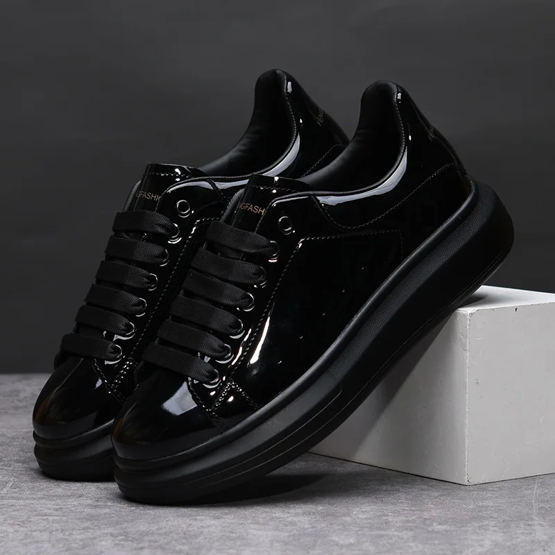 Sports Equipment Brand - Brand Men's Shoes Black Glossy Casual