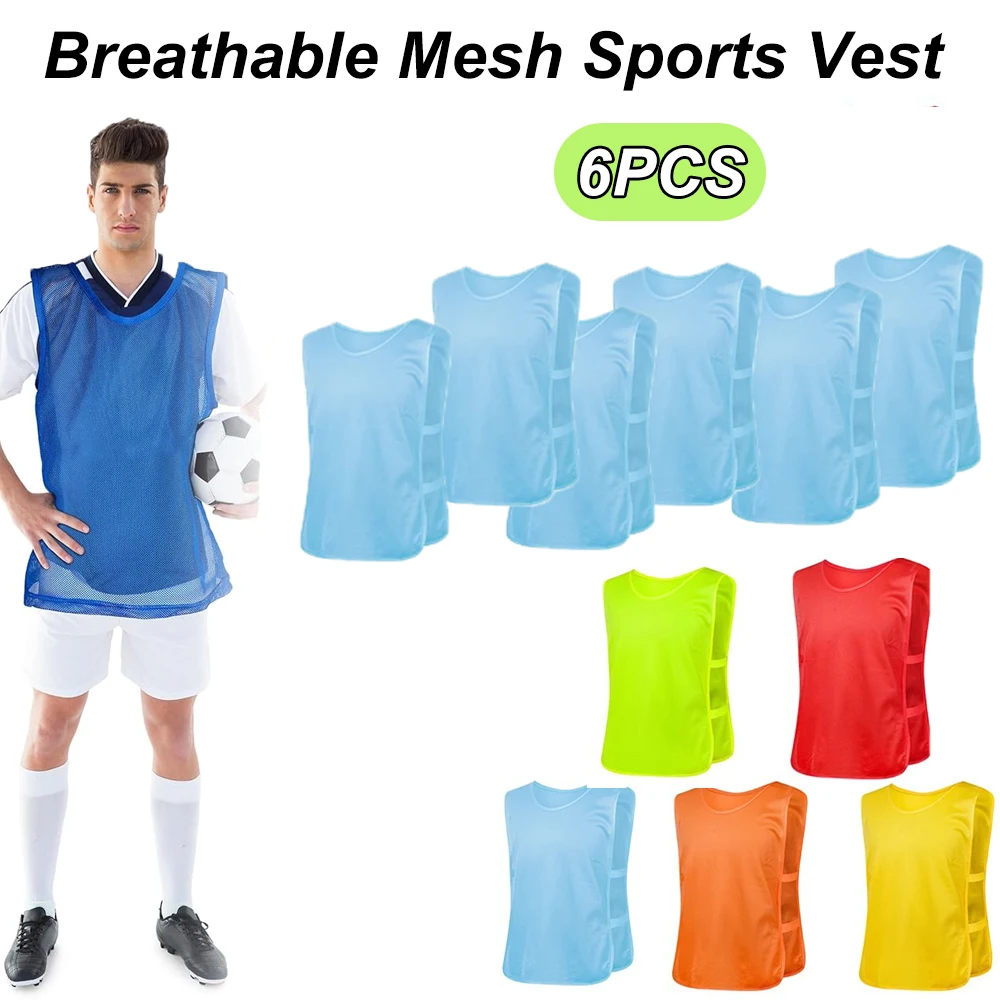Sports Equipment For Kindergarten - 6PCS Children Adults Soccer Training Vest