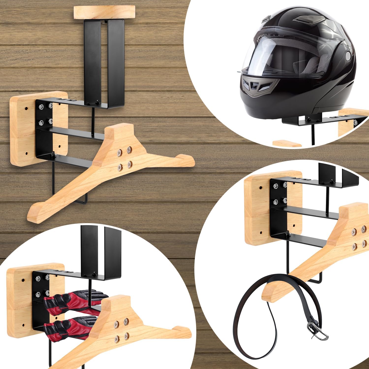 Wood Motorcycle Helmet Holder  - огляд і ціна Sports Equipment Storage Rack