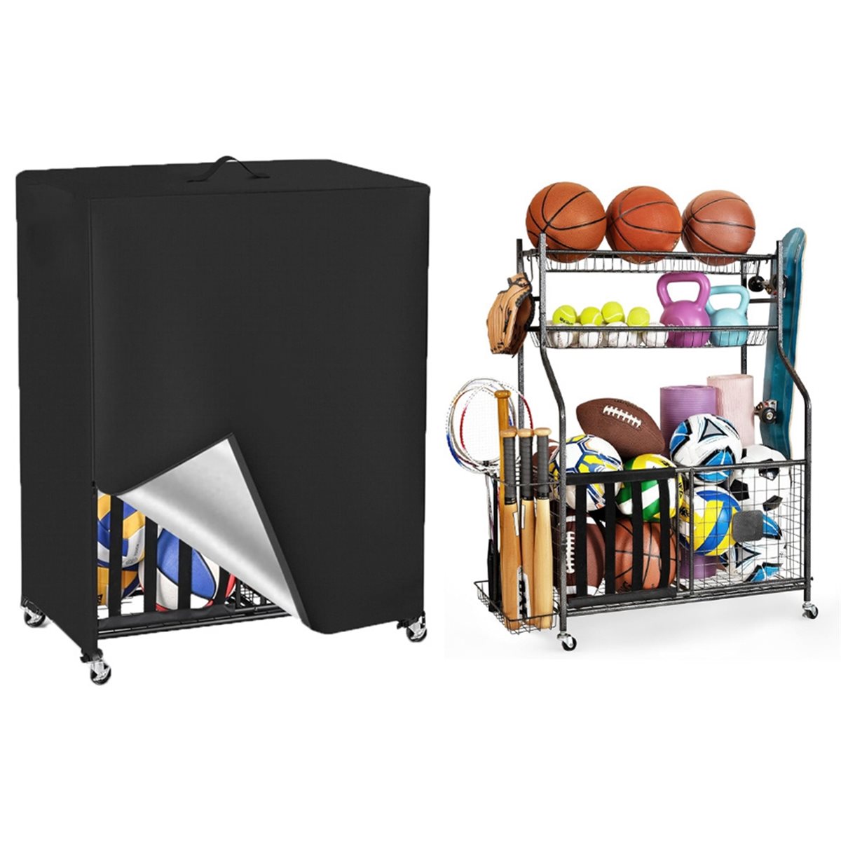 Basketball Rack Cover Garage S - огляд і ціна Sports Equipment Storage Rack