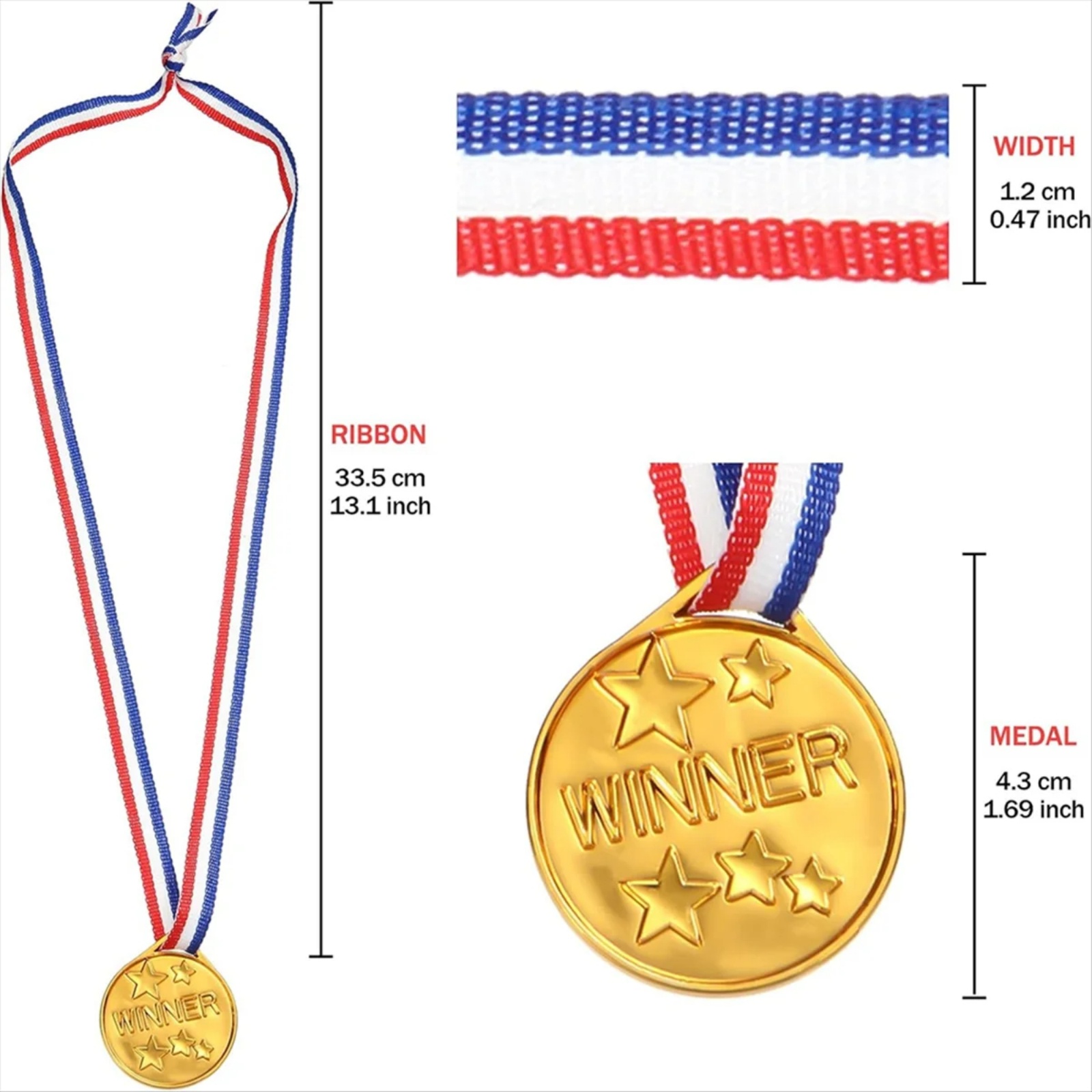 30Pcs Plastic Gold Winners Med - огляд і ціна Sports Equipment For Kindergarten